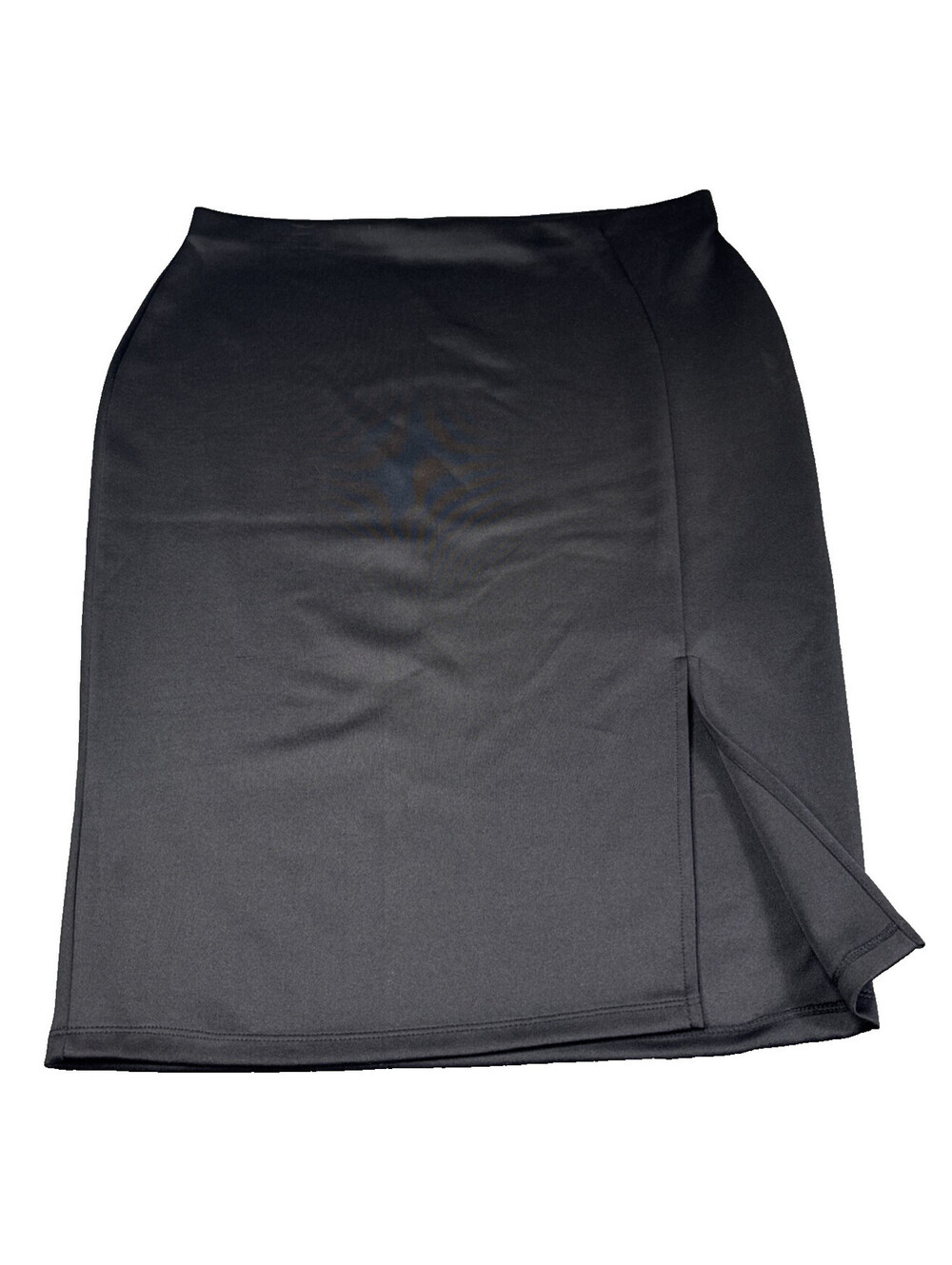 Bisou Bisou Michele Bohbot Pencil Skirt Black Womens XL Below Knee Leg Slit